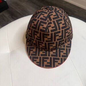 Authentic Fendi Brown & Black Logo Baseball Cap